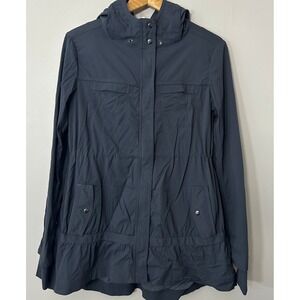 Lululemon Jacket Womens 6 Apres Practice Anorak Gray Hooded Cinch Waist Full Zip